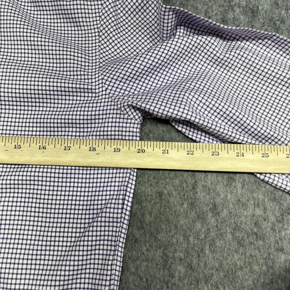 Charles Tyrwhitt Shirt Mens 15.5 34/35 Purple Check Extra‎ Slim Non Iron French - Picture 7 of 15